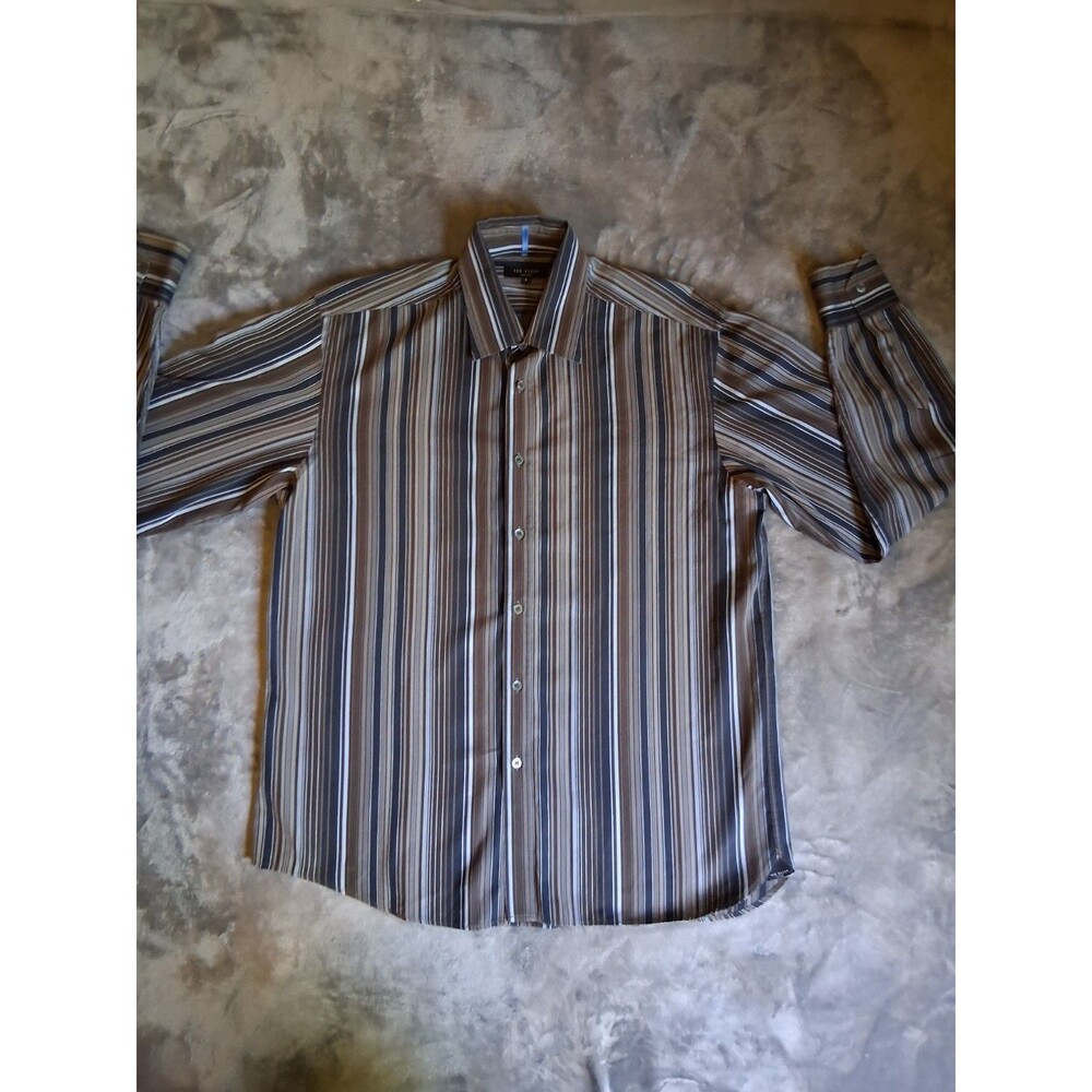 Ted Baker Shirt Mens Size 5 US XL Flip Cuff Long Sleeve Button Up Stretch
